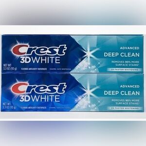 Two~Crest 3D White Advanced Deep Clean Toothpaste 3.3 oz/ 93 g  New